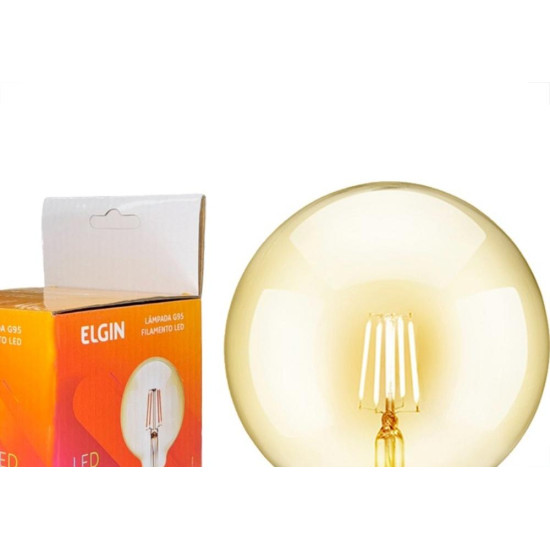 Lampada Filamento De Led Elgin G 95 - 4W. 2200K E-27 Bivolt Lampada Filamento De Led Elgin G 95 - 4W. 2200K E-27 Bivolt