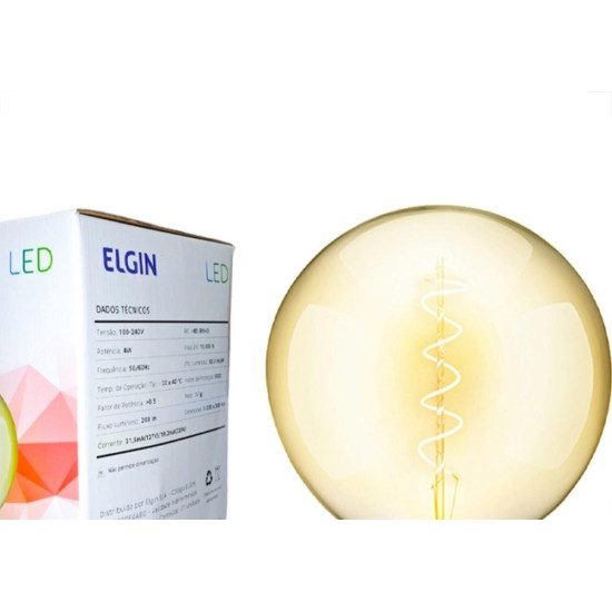Lampada Filamento De Led Elgin G200 - 4W. 2200K E-27 Bivolt Lampada Filamento De Led Elgin G200 - 4W. 2200K E-27 Bivolt