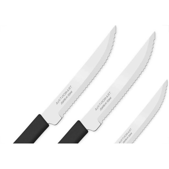 Faca Tramontina Conjunto 3 Pecas Churrasco Preto 23180/304 Faca Tramontina Conjunto 3 Pecas Churrasco Preto 23180/304