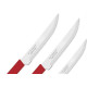Faca Tramontina Conjunto 3 Pecas Churrasco Vermelha 23180/374