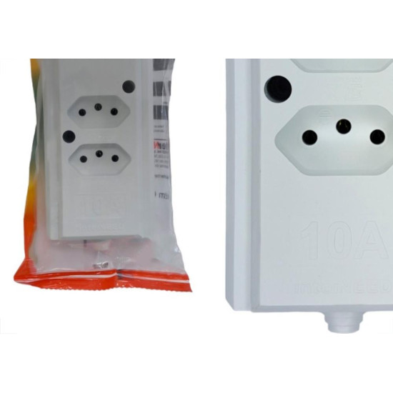 Tomada Barra Interneed 2 Polos +Terra Branca 10A. Dupla Tomada Barra Interneed 2 Polos +Terra Branca 10A. Dupla