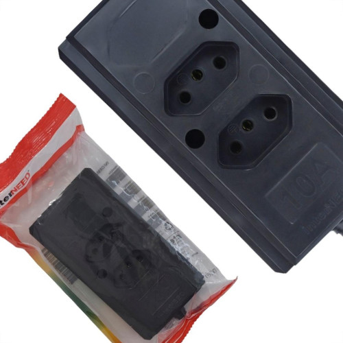 Tomada Barra Interneed 2 Polos +Terra Preta 10A. Dupla Tomada Barra Interneed 2 Polos +Terra Preta 10A. Dupla