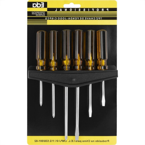 Chave Fenda/Phillips Eda Jogo Com 6 Pecas Com Suporte - 7Pz Chave Fenda/Phillips Eda Jogo Com 6 Pecas Com Suporte - 7Pz