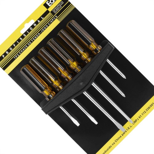 Chave Fenda/Phillips Eda Jogo Com 6 Pecas Com Suporte - 7Pz Chave Fenda/Phillips Eda Jogo Com 6 Pecas Com Suporte - 7Pz