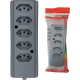 Tomada Barra Interneed 2 Polos +Terra Cinza 10A. Quintupla Tomada Barra Interneed 2 Polos +Terra Cinza 10A. Quintupla