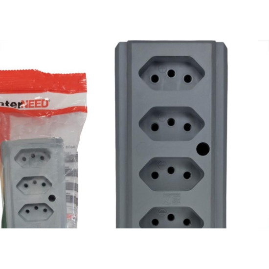 Tomada Barra Interneed 2 Polos +Terra Cinza 10A. Quintupla Tomada Barra Interneed 2 Polos +Terra Cinza 10A. Quintupla