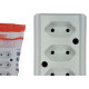 Tomada Barra Interneed 2 Polos Branca 10A. Tripla
