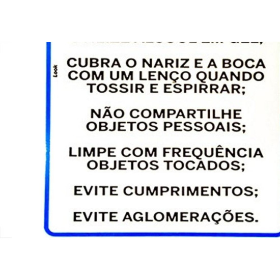 Placa Look 20X30Cm (Prevencao Covid-19) - Kit C/5 Pecas