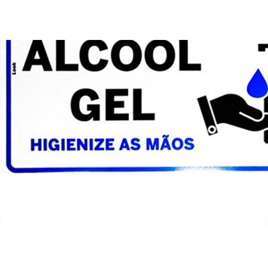 Placa Look 20X30Cm (Alcool Gel Horizontal) - Kit C/5 Pecas Placa Look 20X30Cm (Alcool Gel Horizontal) - Kit C/5 Pecas