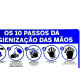 Placa Look 20X30Cm (10 Passos Para Higienizacao) - Kit C/5 Pecas Placa Look 20X30Cm (10 Passos Para Higienizacao) - Kit C/5 Pecas