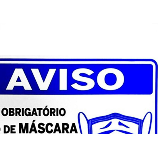Placa Look 20X30Cm (Uso Obrigatorio De Mascara) - Kit C/5 Pecas