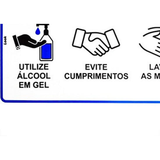 Placa Look 20X30Cm (Evite Cumprimentos) - Kit C/5 Pecas Placa Look 20X30Cm (Evite Cumprimentos) - Kit C/5 Pecas
