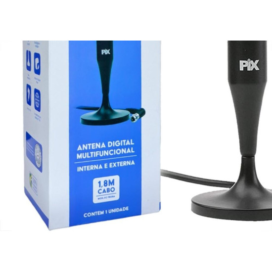 Antena Interna/Externa Pix Digital Com Ima 1,8M Com Cabo