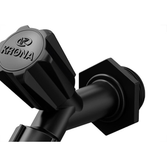 Torneira Jardim Abs Krona Slim - 1/2'' E 3/4'' Preta - Kit C/12 Pecas