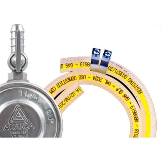 Regulador Gas Alianca Medio 1Kg/H Com Mangueira 1,20M - 504/01 Regulador Gas Alianca Medio 1Kg/H Com Mangueira 1,20M - 504/01