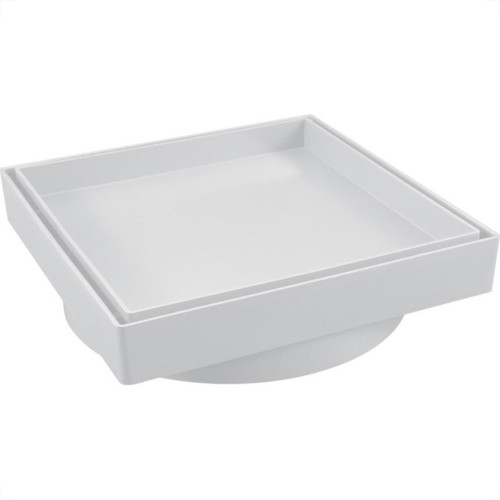 Ralo Invisivel Quadrado Estrela 15X15Cm Branco Ralo Invisivel Quadrado Estrela 15X15Cm Branco