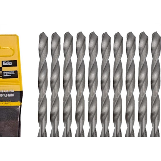 Broca Aco Rapido Eda 1,0Mm - 0Bo - Kit C/10 Pecas Broca Aco Rapido Eda 1,0Mm - 0Bo - Kit C/10 Pecas