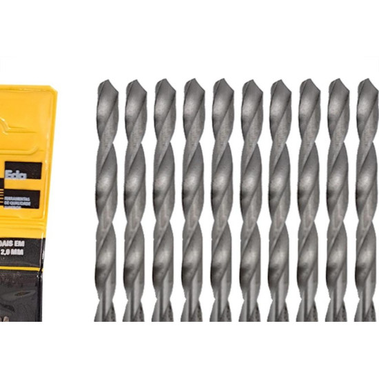 Broca Aco Rapido Eda 2,0Mm - 0Bq - Kit C/10 Pecas Broca Aco Rapido Eda 2,0Mm - 0Bq - Kit C/10 Pecas