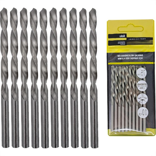 Broca Aco Rapido Eda 4,0Mm - 0Bu - Kit C/10 Pecas Broca Aco Rapido Eda 4,0Mm - 0Bu - Kit C/10 Pecas
