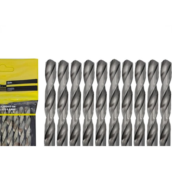 Broca Aco Rapido Eda 8,0Mm - 0Cc - Kit C/10 Pecas