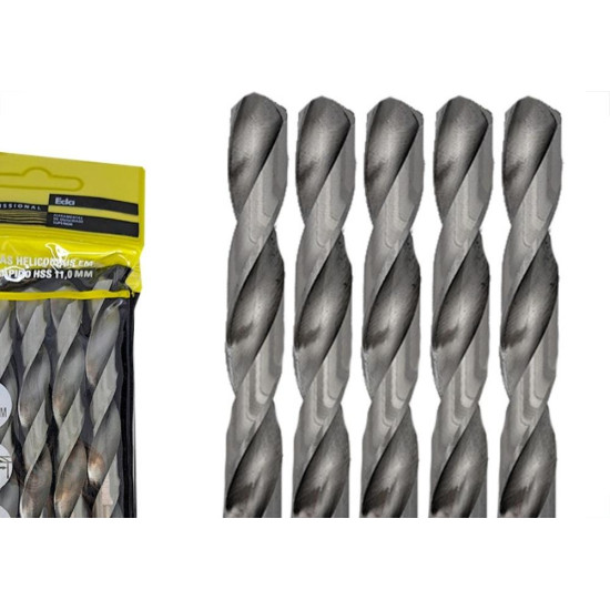 Broca Aco Rapido Eda 11,0Mm - 0Ci - Kit C/5 Pecas Broca Aco Rapido Eda 11,0Mm - 0Ci - Kit C/5 Pecas