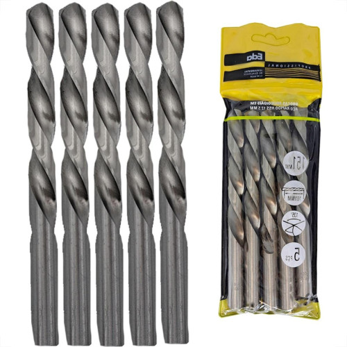 Broca Aco Rapido Eda 12,5Mm - 0Cl - Kit C/5 Pecas Broca Aco Rapido Eda 12,5Mm - 0Cl - Kit C/5 Pecas