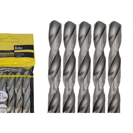 Broca Aco Rapido Eda 13,0Mm - 0Cm - Kit C/5 Pecas Broca Aco Rapido Eda 13,0Mm - 0Cm - Kit C/5 Pecas