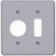 Placa Conjunto Ilumi Cinza 4X4 - 1 Interruptor + 1 Tomada Redonda Placa Conjunto Ilumi Cinza 4X4 - 1 Interruptor + 1 Tomada Redonda