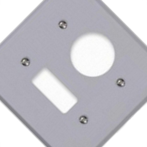 Placa Conjunto Ilumi Cinza 4X4 - 1 Interruptor + 1 Tomada Redonda Placa Conjunto Ilumi Cinza 4X4 - 1 Interruptor + 1 Tomada Redonda