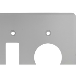Placa Conjunto Ilumi Cinza 4X4 - 1 Interruptor + 1 Tomada Redonda