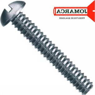 Parafuso Rosca Maquina Redonda Fenda Jomarca 1/4 X 7/8'' - Kit C/2 Cartelas