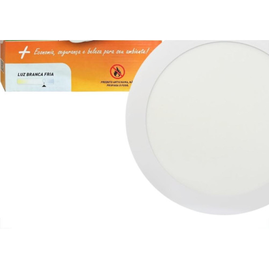 Plafon Led Embutir Ourolux Redondo 24W. 1440Lm. 6500K. Bivolt Branco