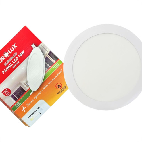 Plafon Led Embutir Ourolux Redondo 18W. 1080Lm. 6500K. Bivolt Branco