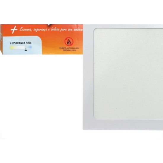 Plafon Led Embutir Ourolux Quadrado 18W. 1080Lm. 6500K. Bivolt Branco