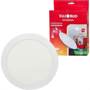 Plafon Led Embutir Ourolux Redondo 12W. 720Lm. 6400K. Bivolt Branco