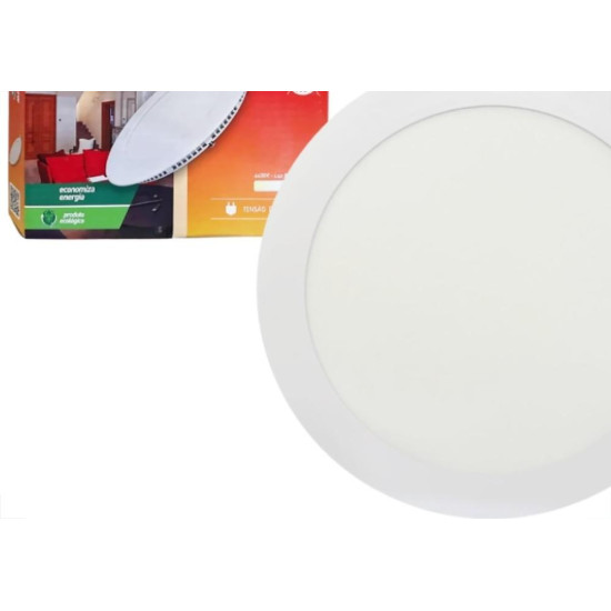 Plafon Led Embutir Ourolux Redondo 12W. 720Lm. 6400K. Bivolt Branco