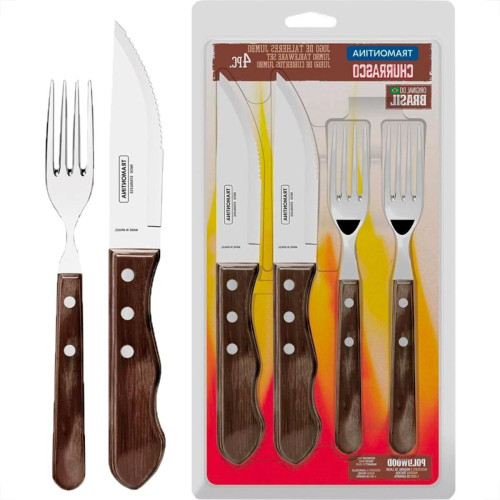 Kit Churrasco Tramontina Jogo Talhares Com 4 Pecas Kit Churrasco Tramontina Jogo Talhares Com 4 Pecas
