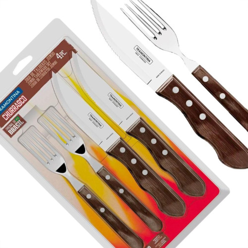 Kit Churrasco Tramontina Jogo Talhares Com 4 Pecas Kit Churrasco Tramontina Jogo Talhares Com 4 Pecas