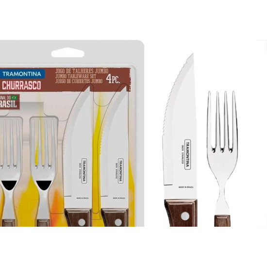 Kit Churrasco Tramontina Jogo Talhares Com 4 Pecas Kit Churrasco Tramontina Jogo Talhares Com 4 Pecas