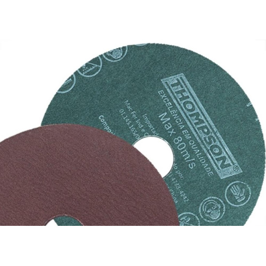 Disco Lixa Thompson/Itambe 4.1/2'' - Grao 80 - Kit C/10 Pecas Disco Lixa Thompson/Itambe 4.1/2'' - Grao 80 - Kit C/10 Pecas