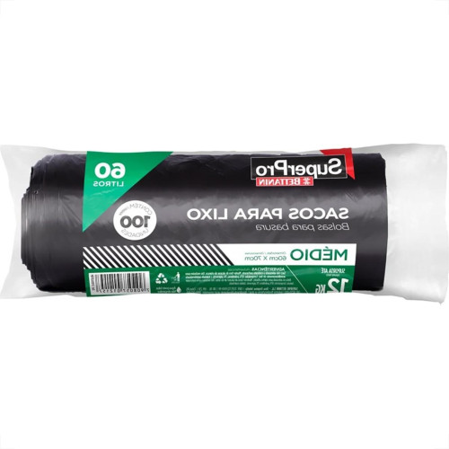 Saco De Lixo Superpro Bettanin 60L - 60X70Cm Preto Com 100 Pecas Saco De Lixo Superpro Bettanin 60L - 60X70Cm Preto Com 100 Pecas