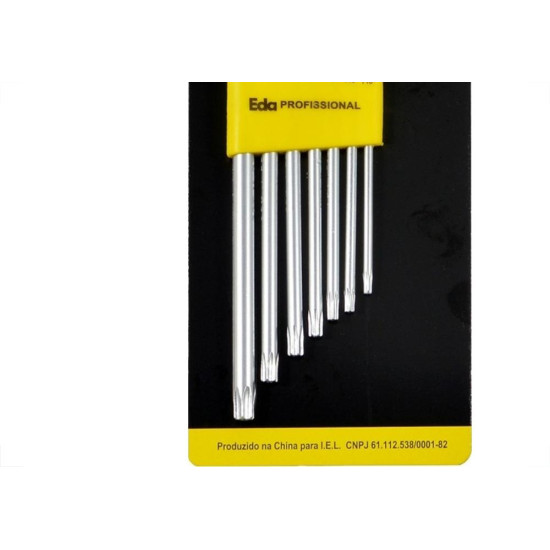 Chave Torx Eda Tipo ''L'' Jogo Com 7 Pecas Longa T10 A T40 - 8Qg