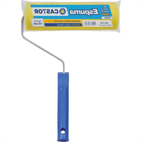 Rolo De Espuma Castor Com Cabo 15Cm - 034 Rolo De Espuma Castor Com Cabo 15Cm - 034