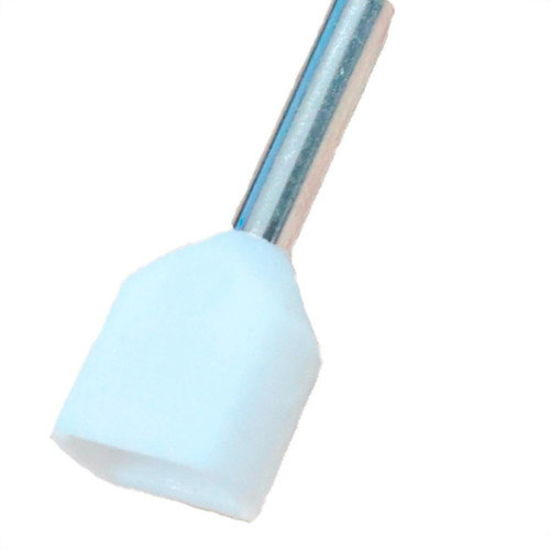 Terminal Tubular Ilhos Isolado Duplo Penzel 0,50Mm Comprimento 08Mm - Branco Penzel