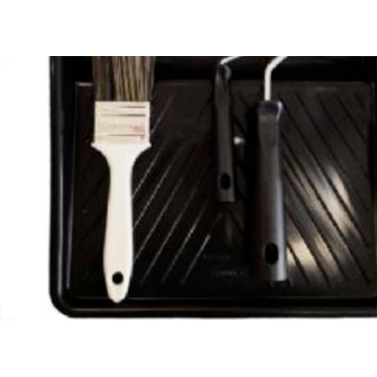 Kit Pintura Compel Com 4 Pecas - Bandeja + 2Rolos + Suporte Kit Pintura Compel Com 4 Pecas - Bandeja + 2Rolos + Suporte