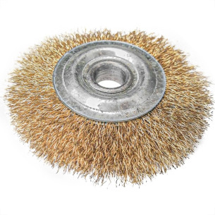 Escova De Aco Circular Mil Kits Aco Latonado Para Furadeira 3'' X1/2'' Sem Haste- M4