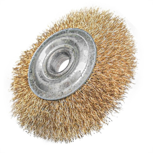Escova De Aco Circular Mil Kits Aco Latonado Para Furadeira 3'' X1/2'' Sem Haste- M4