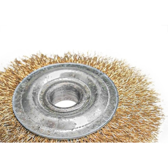 Escova De Aco Circular Mil Kits Aco Latonado Para Furadeira 3'' X1/2'' Sem Haste- M4