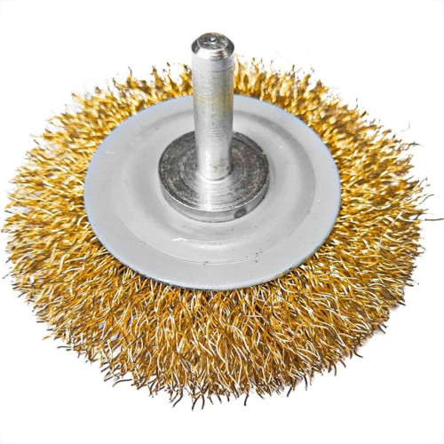 Escova De Aco Circular Mil Kits Aco Latonado Para Furadeira 3'' X1/2'' Com Haste - M29