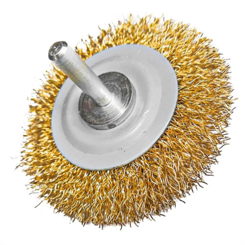 Escova De Aco Circular Mil Kits Aco Latonado Para Furadeira 3'' X1/2'' Com Haste - M29